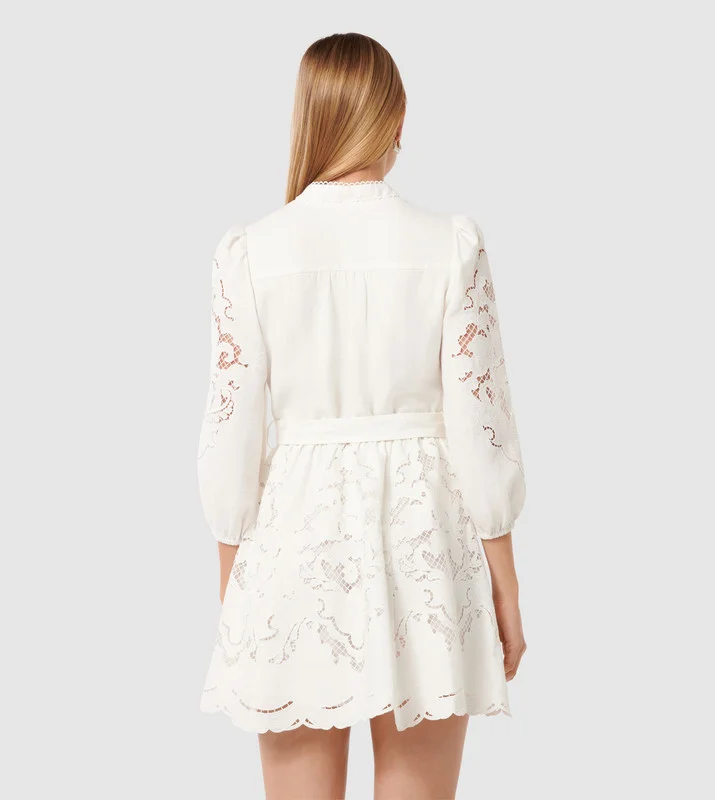 forever new  RHI Lace High Neck Mini Dress for Women | Best Price UAE